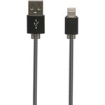 USB кабель "LP" для Apple Lightning 8 pin металлическая оплетка 1м черный