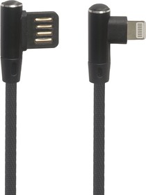Фото 1/2 USB кабель "LP" для Apple Lightning 8 pin оплетка Т-порт 1м черный