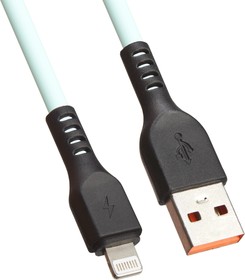 Фото 1/2 USB кабель "LP" для Apple Lightning 8-pin "Extra" TPE бирюзовый