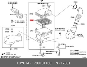 1780131160, Фильтр воздушный TOYOTA HIACE H300 (2019 )