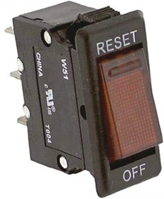 Фото 1/3 W51-A122B1-10, Thermal Circuit Breaker - W51 Single Pole 250V ac Voltage Rating, 10A Current Rating