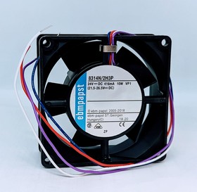 Фото 1/2 8314N/2H3P, Axial Fan DC Ball 80x80x32mm 24V 8100min sup -1 /sup  155m³/h 4-Pin Stranded Wire