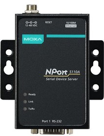 Фото 1/2 NPORT 5110A-T, Serial Device Server, 100 Mbps, Serial Ports - 1, RS232