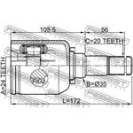 0111NDE120LH, ШРУС ВНУТРЕННИЙ ЛЕВЫЙ 24X35X20 0111-NDE120LH