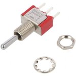 7105SYCQE, Switch Toggle Mom OFF Mom SPDT Round Lever PC Pins 5A 250VAC 28VDC PC ...