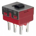 1201M2S1CQE2, Slide Switches ON None ON DPDT 6A 250VAC 28VDC