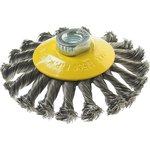 ER-15115, Кордщетка для УШМ коническая 110мм крученая сталь ЭВРИКА