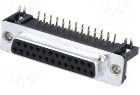DB25-SL-24, Разъем D-Sub; PIN: 25; гнездо; "мама"; угловой 90°; THT; UNC4-40 – купить оптом и в розницу