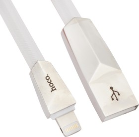 Фото 1/2 USB кабель HOCO X4 Zinc Alloy Rhombus Lightning Charging Cable белый