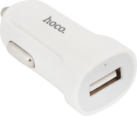 Фото 1/3 Автомобильная зарядка HOCO Z2 Single-Port Car Charger USB 1,5A белая