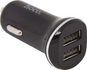 Фото 1/3 Автомобильная зарядка HOCO Z1 Double Ported Car Charger 2 USB выхода 2,1A черная