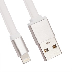 Фото 1/2 USB Дата-кабель Cable для Apple 8 pin плоский мягкий силикон 1 м. белый