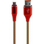 USB кабель "LP" Micro USB "Носки" красныйблистер)