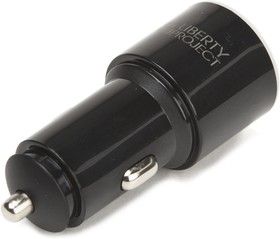 Фото 1/5 Автомобильная зарядка "LP" с двумя USB выходами 2,1А + USB кабель USB Type-C "Barrel Series" черная (коробка)