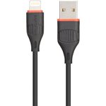 USB кабель BOROFONE BX17 Enjoy Lightning 8-pin, 1м, PVC (черный)
