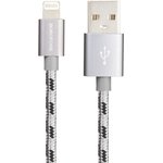 USB кабель BOROFONE BX24 Ring Current Lightning 8-pin 2.4A нейлон 1м (серый)