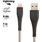 USB кабель BOROFONE BX25 Powerful Lightning 8-pin 2.4A нейлон 1м (черный)
