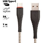 USB кабель BOROFONE BX25 Powerful Type-C 3A нейлон 1м (черный)
