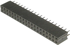 A-BL254-DG-G20D, Straight Through Hole Mount PCB Socket, 20-Contact, 2-Row, 2.54mm Pitch, Solder Termination