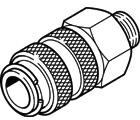 KD3-1/4-A, Brass Female Pneumatic Quick Connect Coupling, G 1/4 Male Threaded