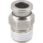 KQG2H04-01S, KQG2 Series Straight Threaded Adaptor, R 1/8 Male to Push In 4 mm ...