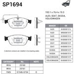 SP1694, SP1694_колодки дисковые передние!\ Audi A8 quattro 4.2FSi/4.2TDi 09