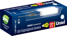 Лампа светодиодная 220/6W/4000K/G4/CL GLZ08TR картон LED-JC UL-00005066