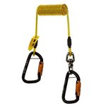 1500159, 157.5 cm stretched Lanyard with swivel carabiners Coil Tether with Swivel