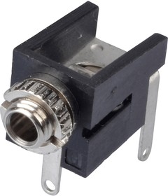 2.5 mm jack panel socket, 2 pole (mono), solder connection, plastic, 1501 09