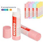 Клей-карандаш 20г Kores Pastel ассорти:розовый, желтый, фиолетовый ,мятный