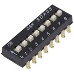 SDA08H1SBDR, DIP SWITCH, 8CIRCUIT, SPST, 5V, SMD