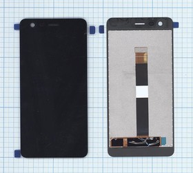 Дисплей (экран) в сборе с тачскрином для Nokia 2 черный