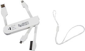 USB Дата-кабель LP 3 в 1 micro USB, для Apple 8 pin, для Apple 30 pin карманный белый