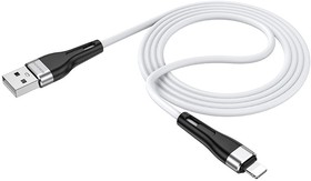 Фото 1/4 USB кабель BOROFONE BX46 Rush Lightning 8-pin 2.4A силикон 1м (белый)
