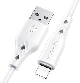 Фото 1/5 USB кабель BOROFONE BX48 Lightning 8-pin 2.4A PVC 1м (белый)