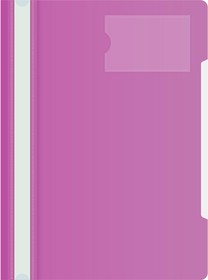 Фото 1/6 Папка-скоросшиватель Бюрократ -PS-V20VIO A4 прозрач.верх.лист карм.для визит. пластик фиолетовый 0.12/0.16