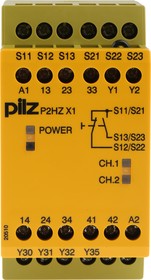 774340, PNOZ X P2HZ X1 Two Hand Control Safety Relay, 24V dc, Single/Dual-Channel, 3 Safety Contacts, PILZ | купить в розницу и оптом