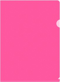 Фото 1/4 Папка-уголок Бюрократ Double Neon DNECPINK A4 пластик 0.18мм розовый