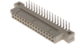 Фото 1/3 294722 / 294722-E, PRESS 32 Way 2.54mm Pitch, Type Q/2 Class C2, 2 Row, Right Angle DIN 41612 Connector, Socket