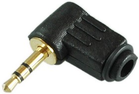 PL2103, Разъем аудио 3.5мм штекер стерео угловой пластик на кабель, Gold, Pro Legend