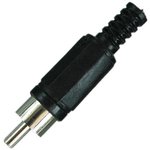 PL2146, Разъем RCA штекер пластик на кабель, черный, Pro Legend