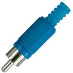 PL2147, Разъем RCA штекер пластик на кабель, синий, Pro Legend