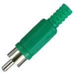PL2148, Разъем RCA штекер пластик на кабель, зеленый, Pro Legend