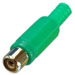 PL2153, Разъем RCA гнездо пластик на кабель, зеленый, Pro Legend