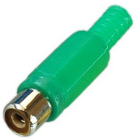 PL2153, Разъем RCA гнездо пластик на кабель, зеленый, Pro Legend
