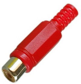 PL2154, Разъем RCA гнездо пластик на кабель, красный, Pro Legend