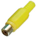 PL2156, Разъем RCA гнездо пластик на кабель, желтый, Pro Legend