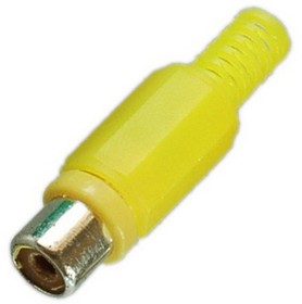 Фото 1/2 PL2156, Разъем RCA гнездо пластик на кабель, желтый, Pro Legend