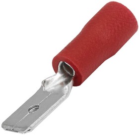 MDD1.25-187, Клемма ножевая изолированная M-типа (вилка) MDD 1.25-187 мм, красная