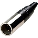 1-550-3, разъем mini XLR 3 контакта штекер металл на кабель